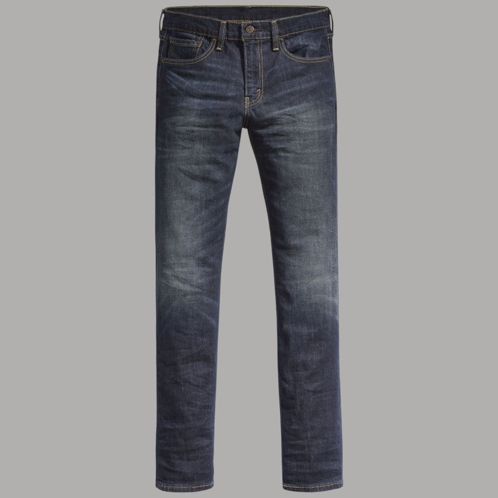 Jeans Levi's 511 slim lavaggio sequoia rt con dettagli di cuciture gialle, texture denim, vita media