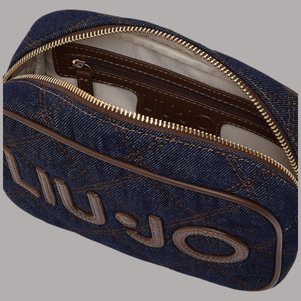 Borsa a tracolla Liu Jo piccola in denim con dettagli in pelle e zip frontale