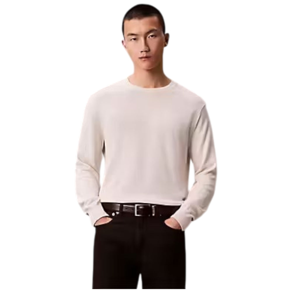 Calvin Klein pullover supima cotton panna LV040BM343YAS Maglieria Calvin Klein