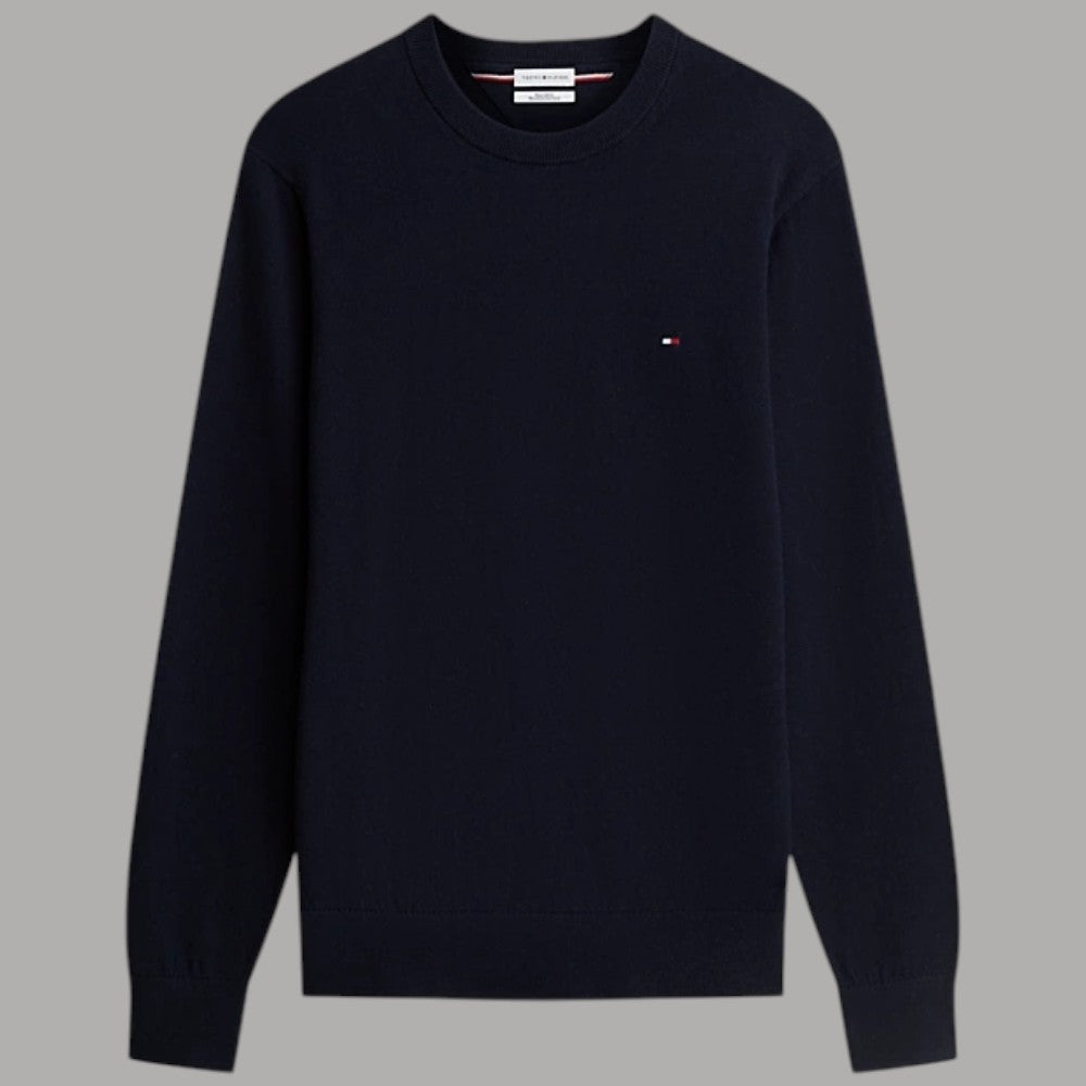 Pullover Tommy Hilfiger in pima cashmere con bandierina ricamata