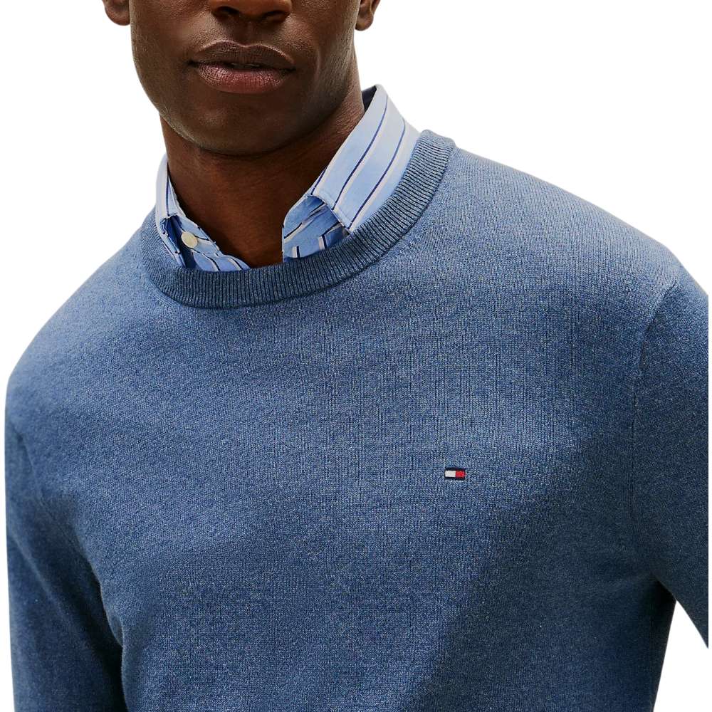 Tommy Hilfiger pullover pima cashemere blu avion MW0MW28046DVI Tommy Hilfiger