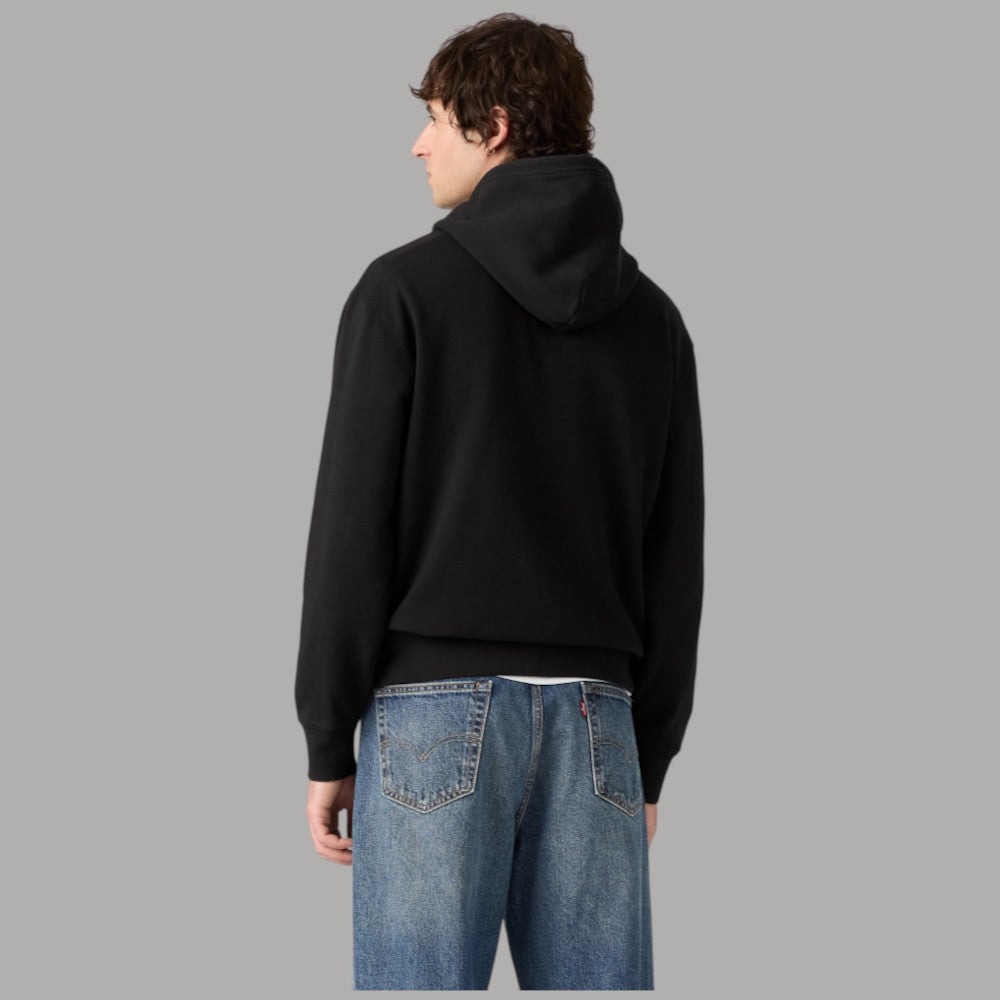 LEVI'S Felpa New Original Hoodie nera con cappuccio, tessuto morbido, dettaglio cuciture