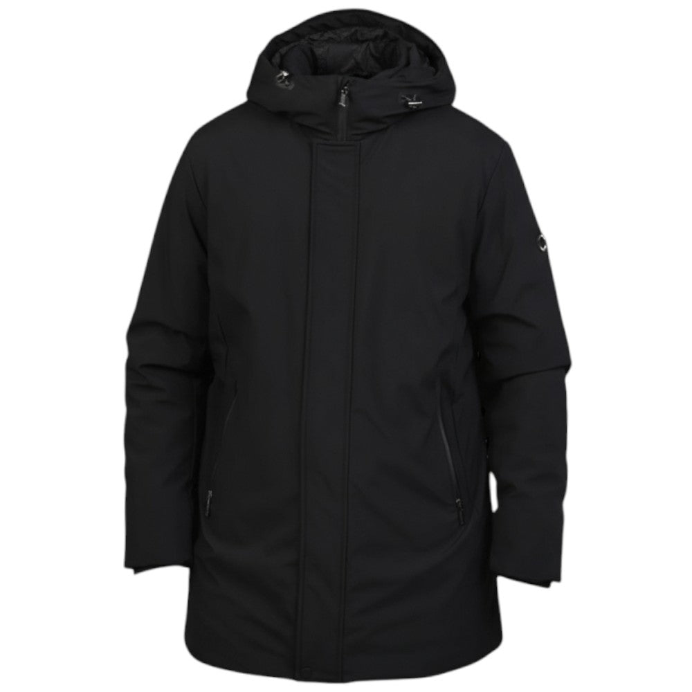 Markup parka nero lungo in tessuto tecnico MK24007 Giubbini Markup