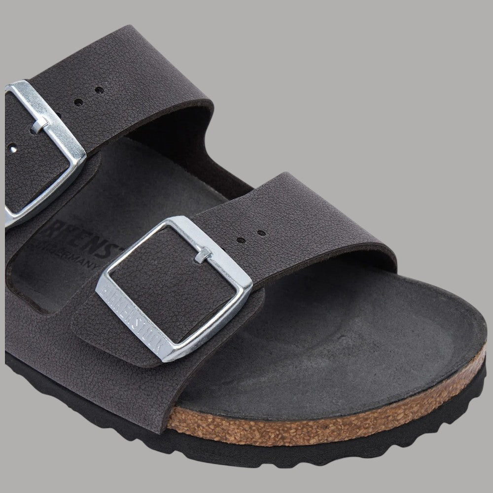 Birkenstock donna Arizona Triples velvet gray ciabatte con cinturini doppi in velluto grigio e suola in sughero e caucciù
