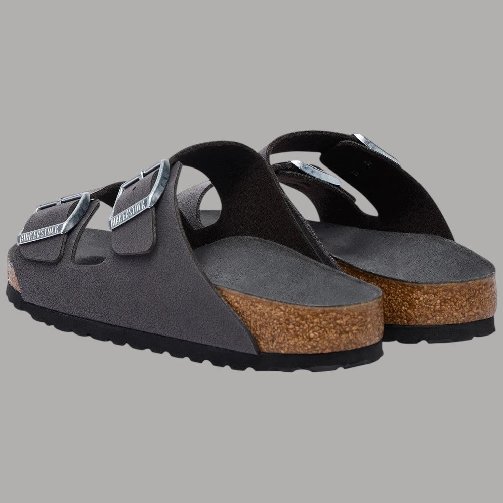 Birkenstock donna Arizona Triples velvet gray ciabatte in velluto grigio con suola di sughero e cinturini con fibbie