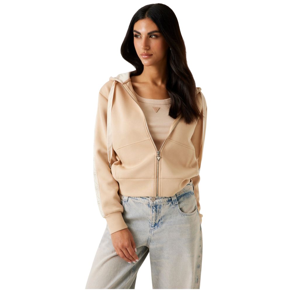 Guess felpa beige in scuba NEW HOODED W5YQ05 KBYE2 A11T Felpe Guess