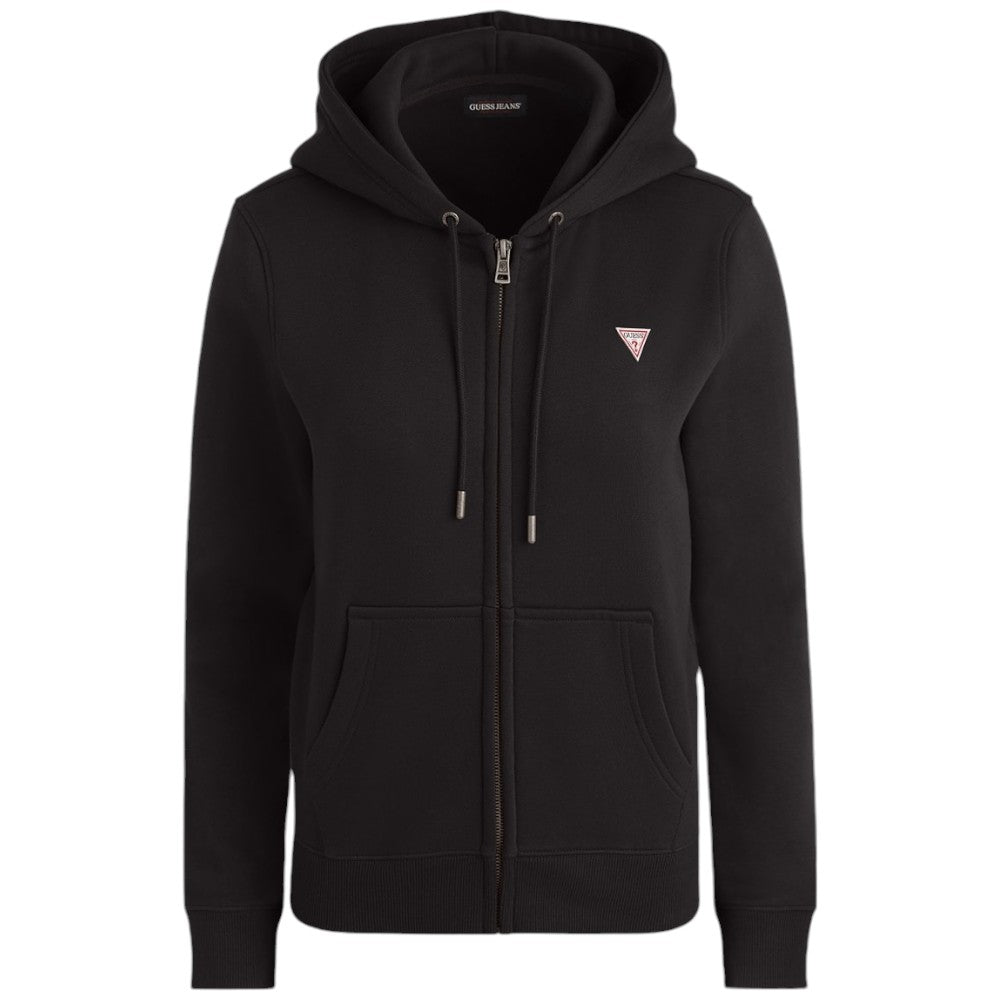 Guess felpa nera zip cappuccio mini logo W4YQ03KC811JBLK Felpe Guess Jeans