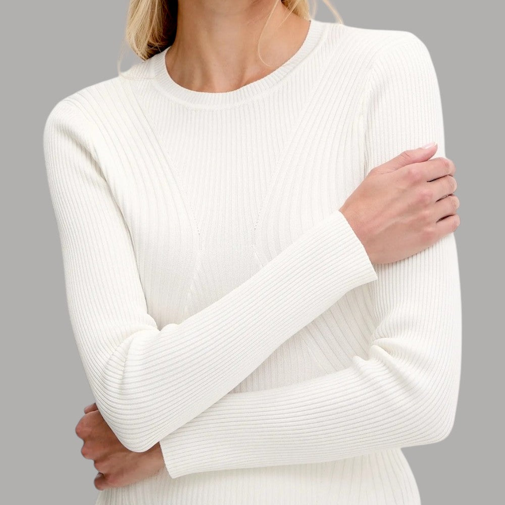 Guess maglione bianco a coste W5YR08 Z0040 G012 - Prodotti di Classe