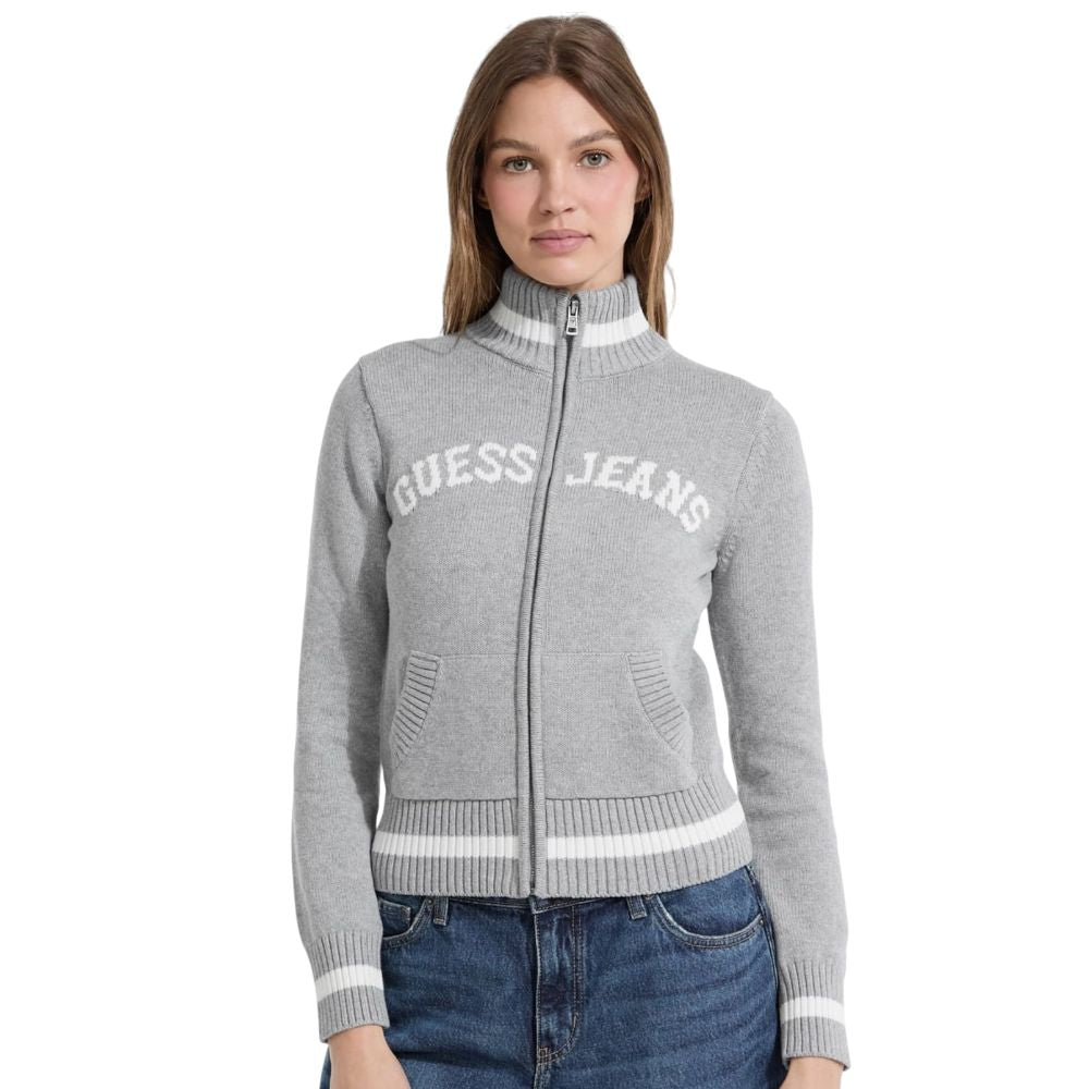 Guess maglione grigio con zip GJ W5YR31 Z3HM1 H90Z Maglieria Guess Jeans