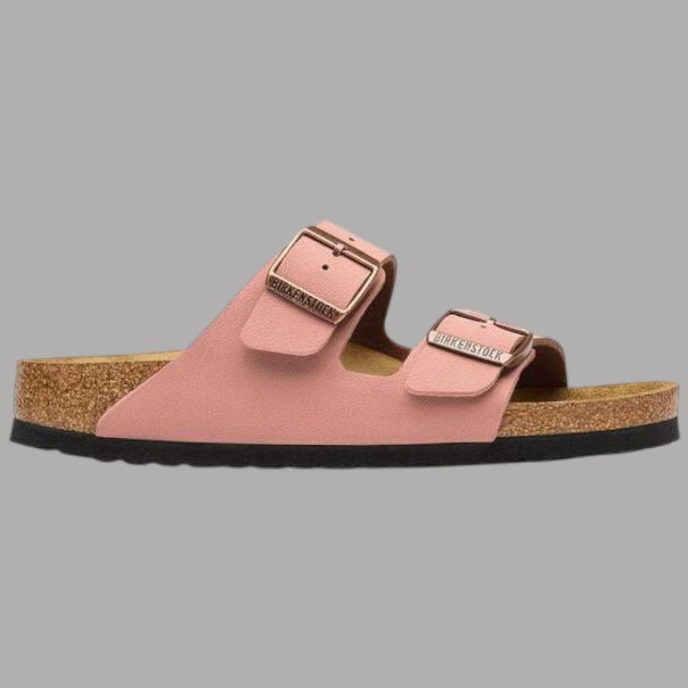 Birkenstock Ciabatte Arizona donna pink clay Birko flor nabuck con fibbie suola cork e suola in gomma
