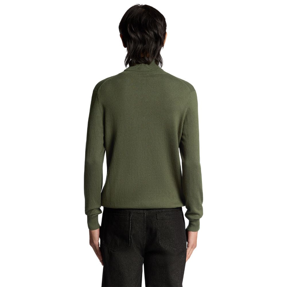Lyle & Scott maglione collo alto verde in merino KN2103VC Maglieria Lyle & Scott