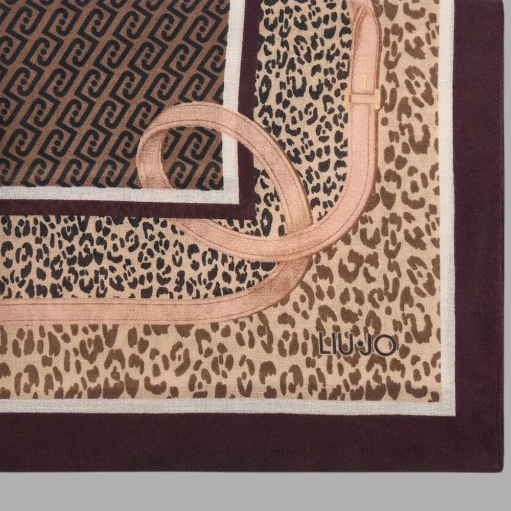 Liu Jo sciarpa/scialle 2F6063T2745 rosa leopardato con texture e disegni animalier