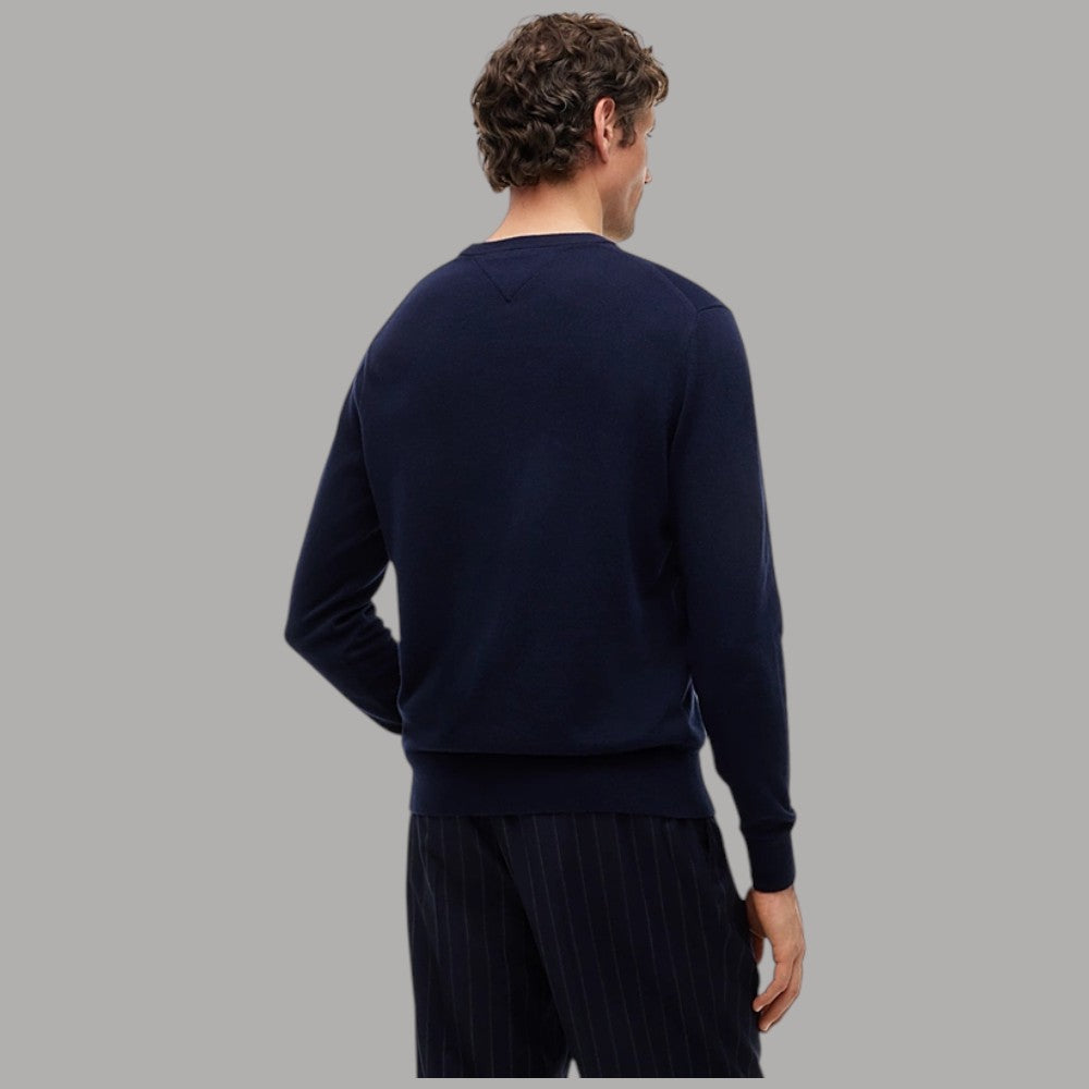 Pullover pima cashmere Tommy Hilfiger con bandierina ricamata