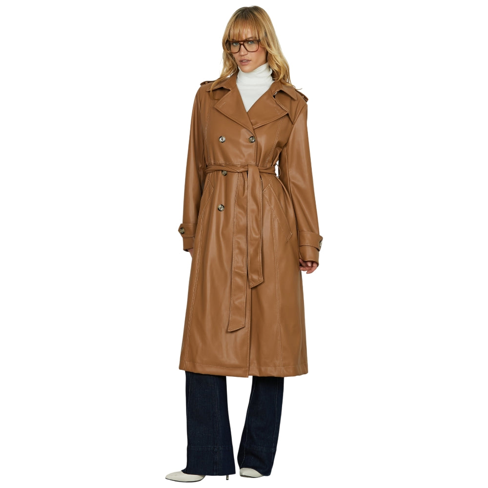 Relish trench lungo cuoio in ecopelle TRENX RDA2505011061 Giubbini Relish