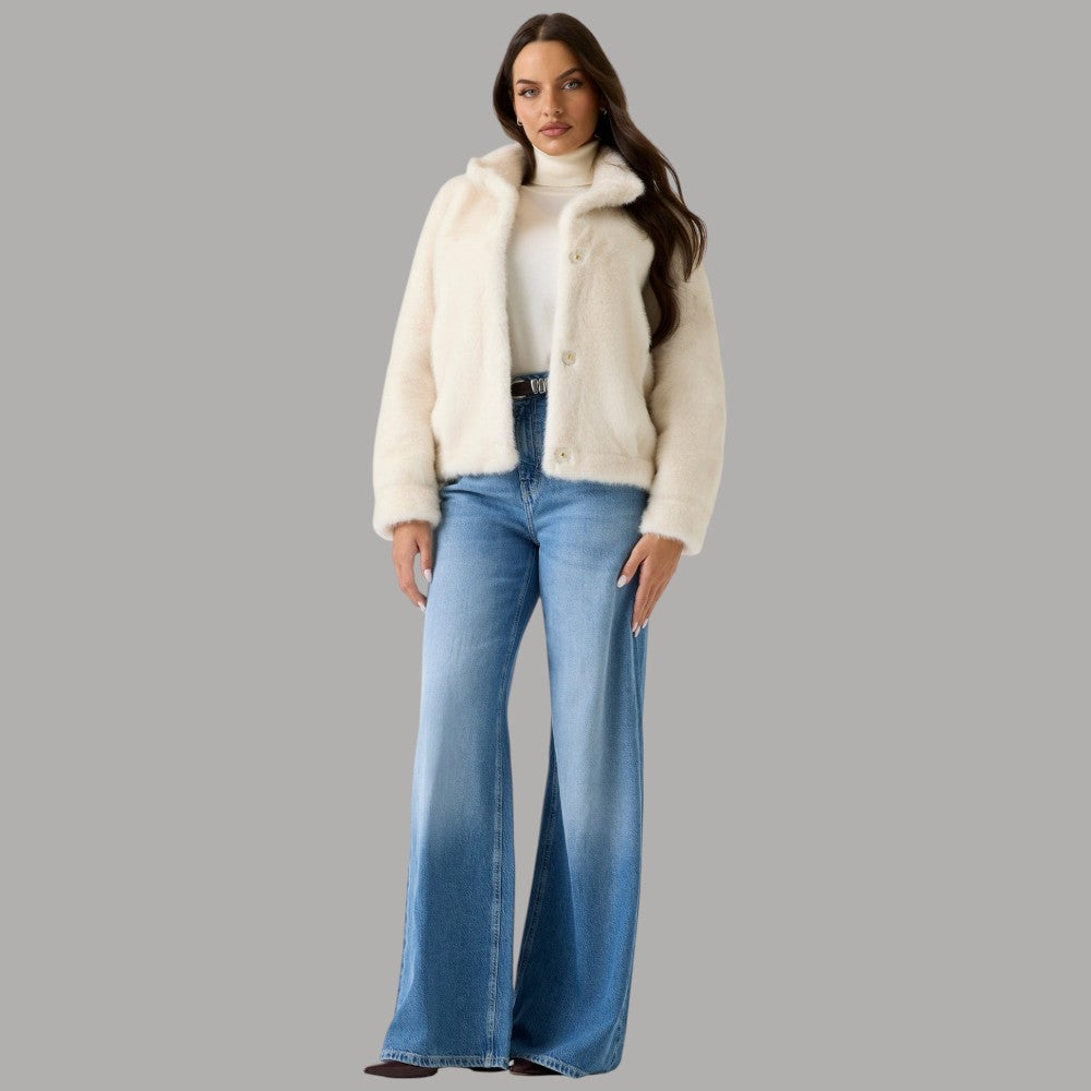 Guess eco pelliccia bianca Luna W5BL64 W3920 G012 - Prodotti di Classe