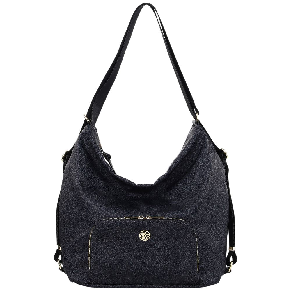 Ynot? Borsa Zaino nera in Tessuto Logato Cloud CLO050F6 YNot