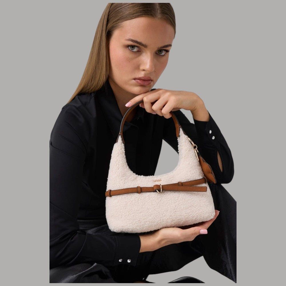 Borsa mini hobo Guess Taylor effetto teddy