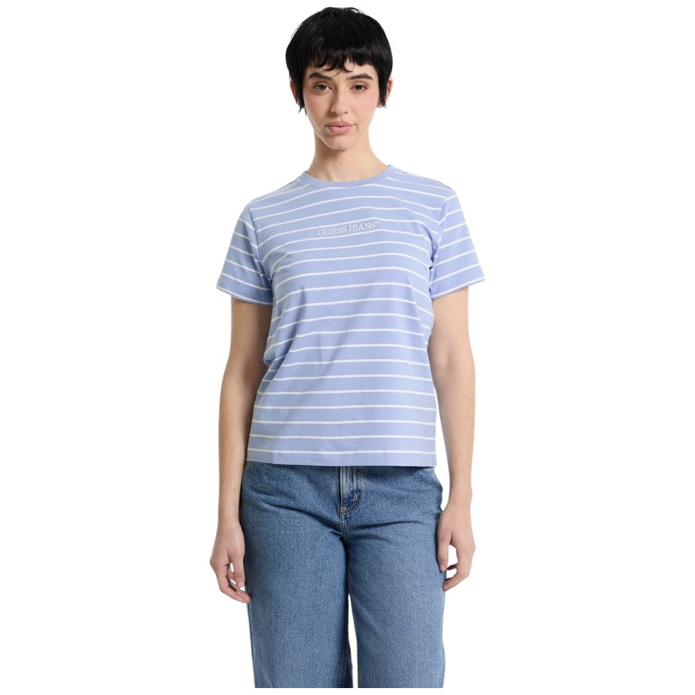 Guess Jeans t-shirt a righe logo ricamato W4BI53 KCIE1 S75Z T-shirt Guess Jeans