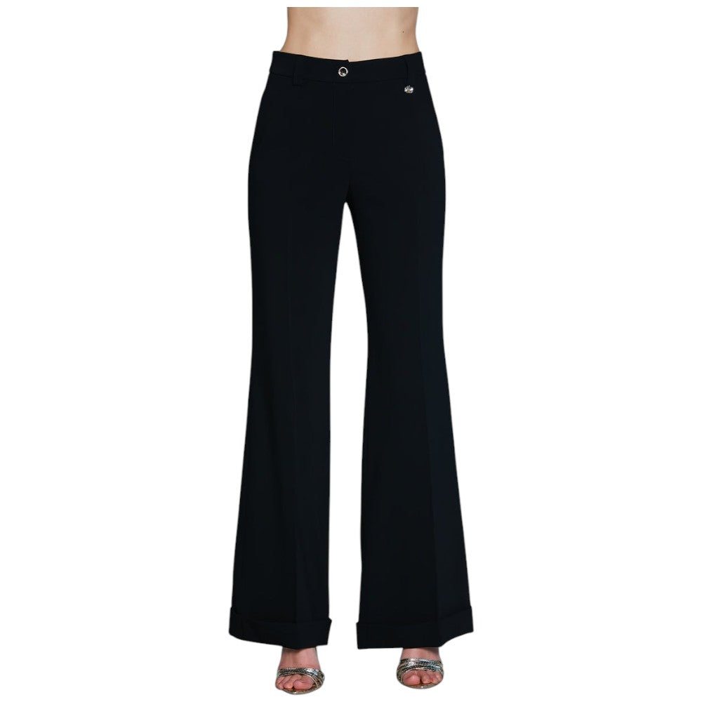 Relish pantalone palazzo nero PIOLO RCP2507006018 Pantaloni Relish