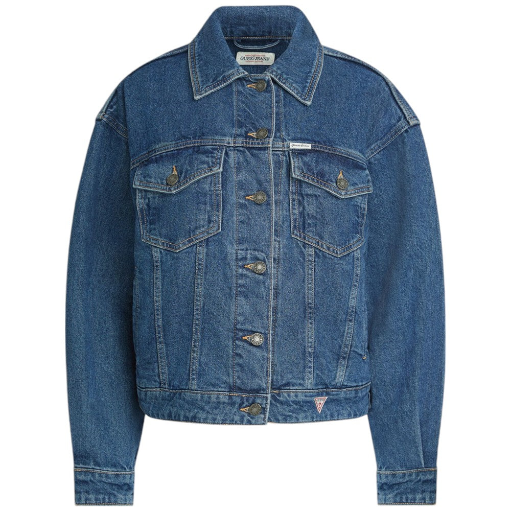 Guess Jeans giubbino jeans oversize trucker W4YN56D5CC3M3DW Giubbini Guess Jeans