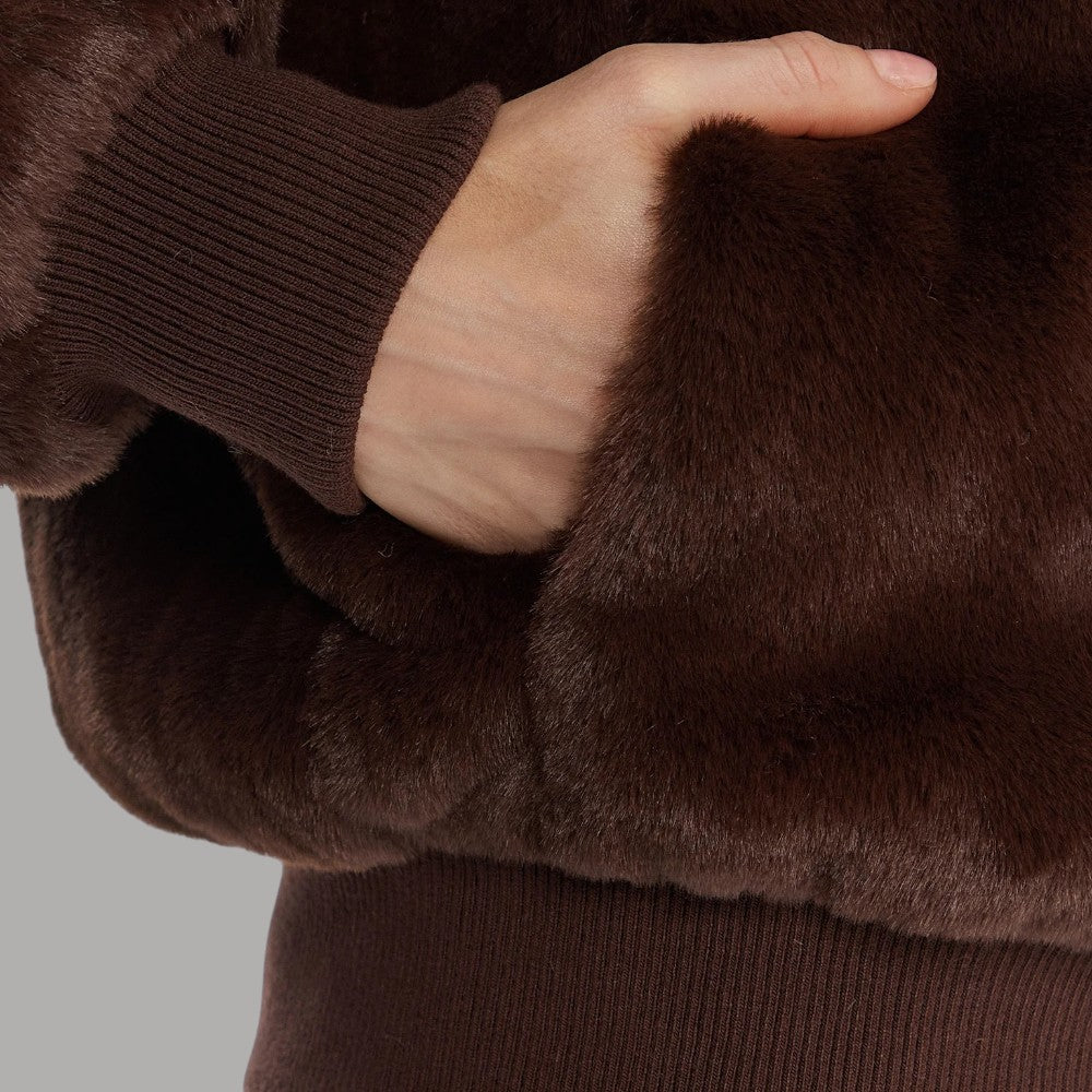 Guess giacca pelliccia marrone Lucrezia W5BL66 W3890 A11R - Prodotti di Classe