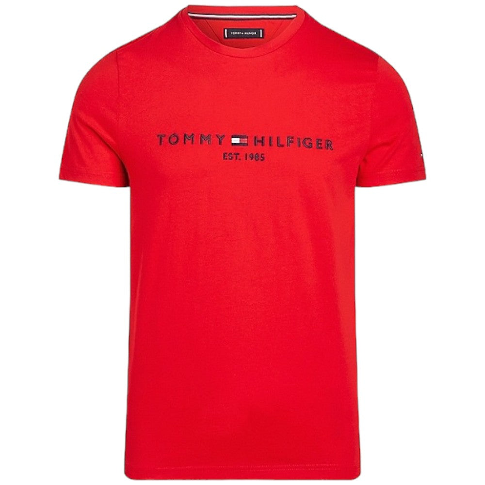 Tommy Hilfiger t-shirt rossa logo ricamato MW0MW11797 T-shirt Tommy Hilfiger