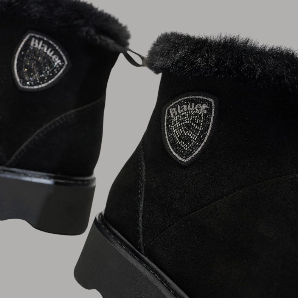 Stivaletto nero Blauer da donna in suede dal design classico