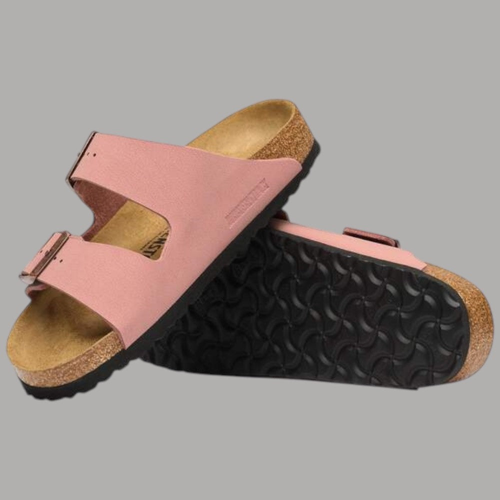 Birkenstock Ciabatte Arizona donna pink clay, Birko flor nabuck, suola antiscivolo, retro