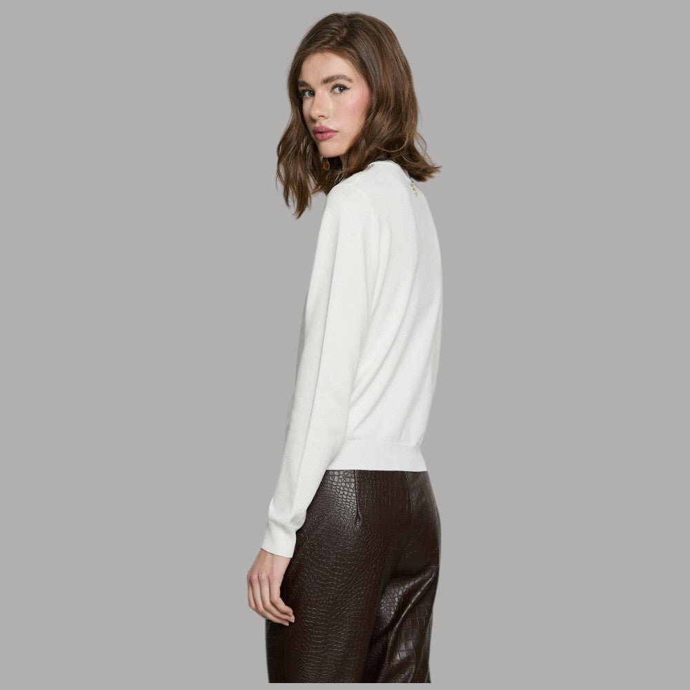 Pullover girocollo con strass Relish Avetraz