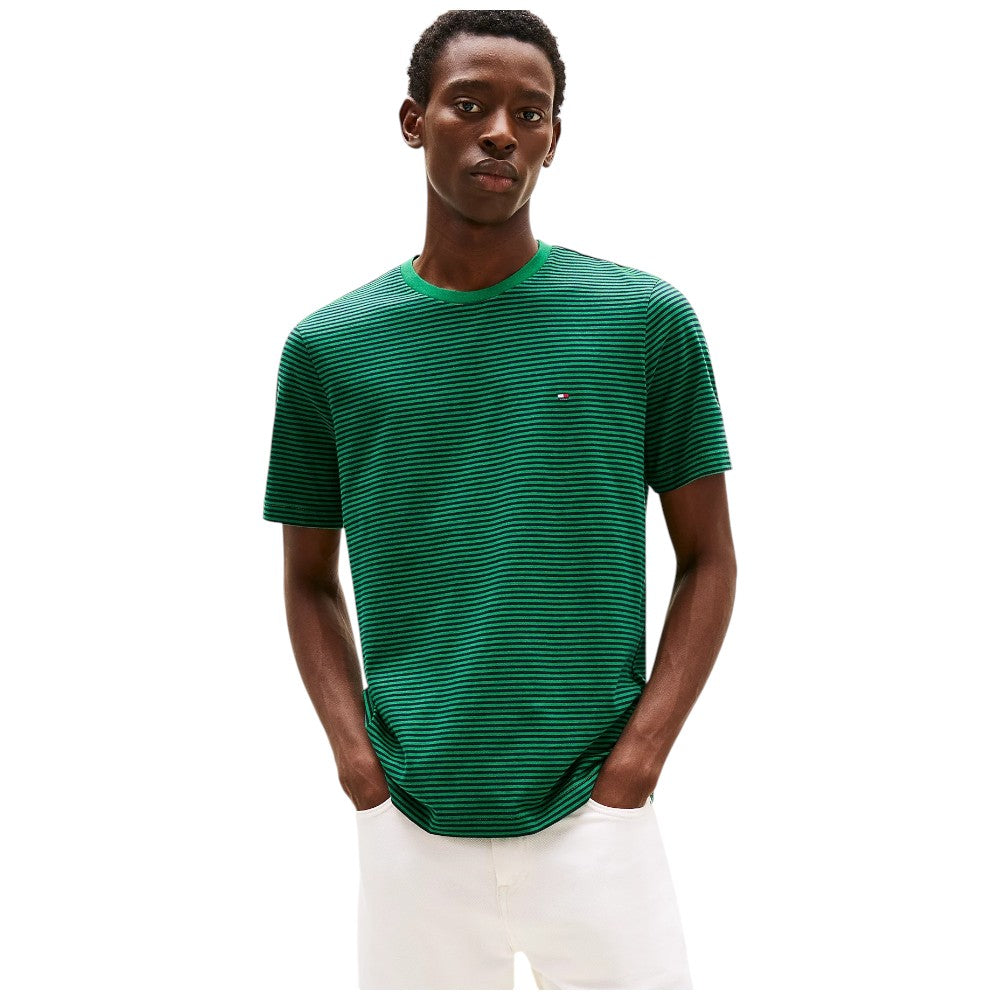 Tommy Hilfiger t-shirt verde a righe MW0MW399950CD T-shirt Tommy Hilfiger