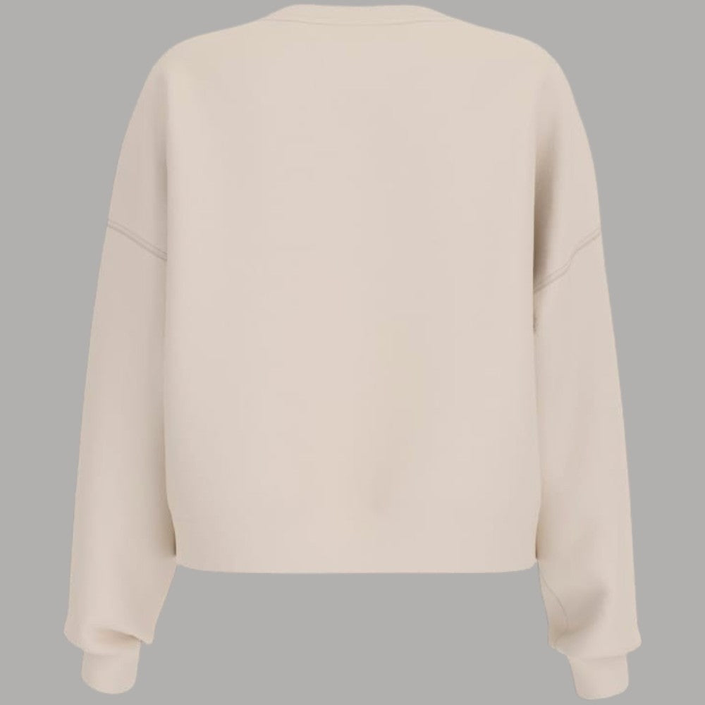 Guess felpa con logo strass vaniglia W5YQ04 KC8I0 G1F7 - Prodotti di Classe