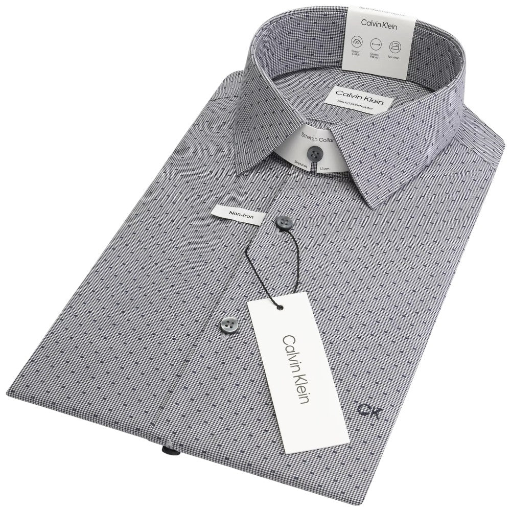 Calvin Klein camicia blu scuro micro pois K10K112587 Camicie Calvin Klein