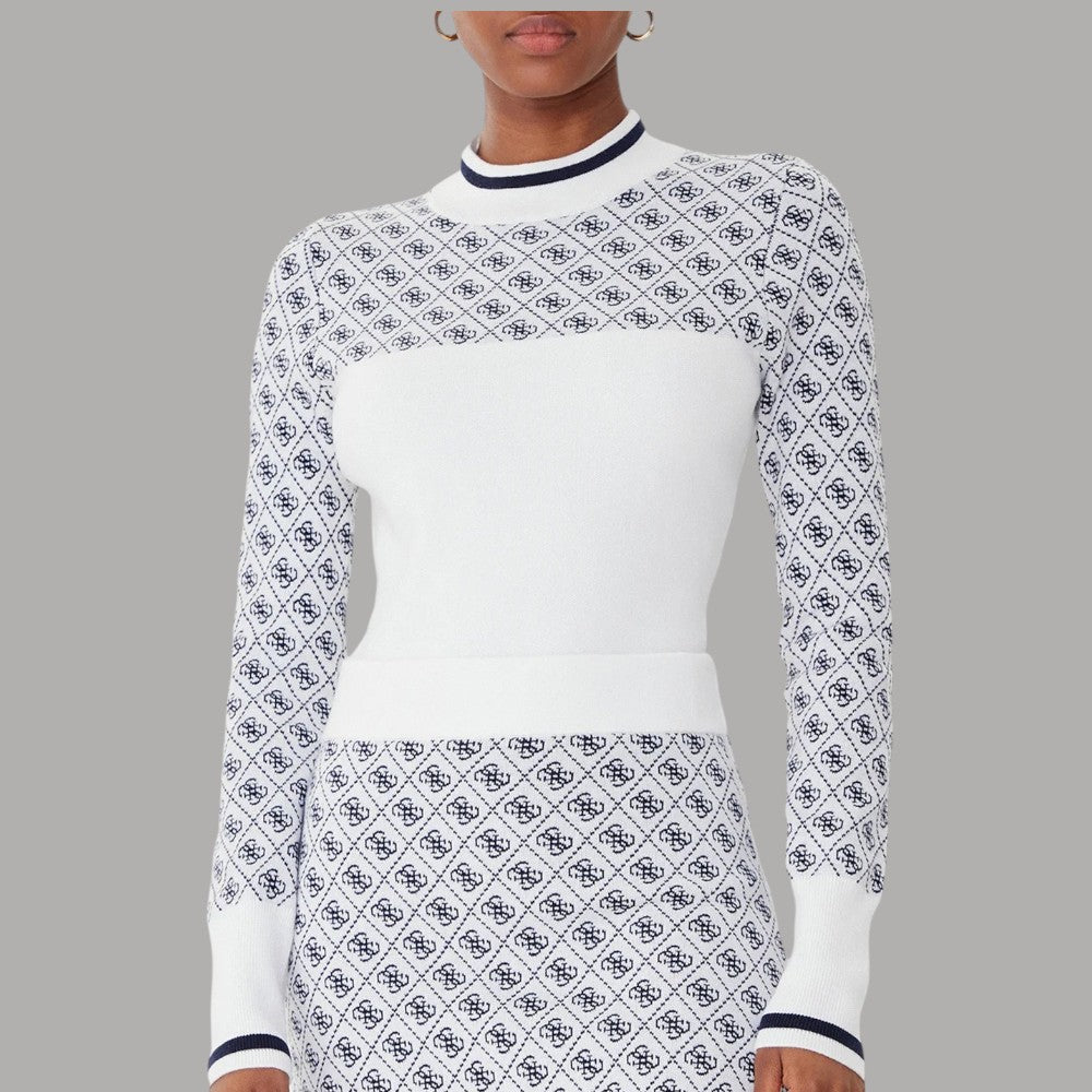 Guess maglione bianco logo 4G W5BR24 Z3JD2 F0YU - Prodotti di Classe