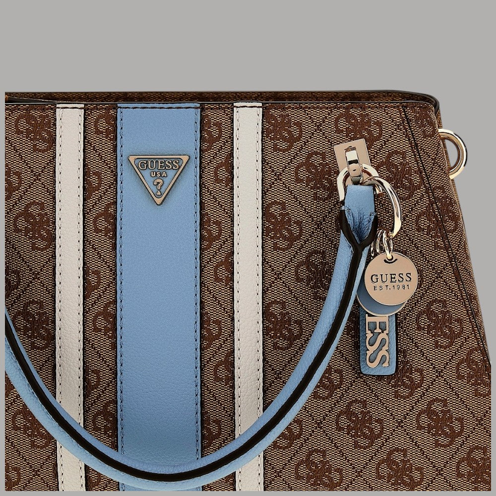 Borsa a tracolla Guess Noelle con logo e inserto a contrasto