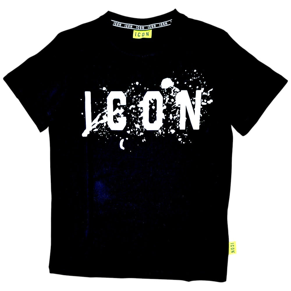 ICON t-shirt nera logo schizzato ICUS2S5T017 T-shirt ICON