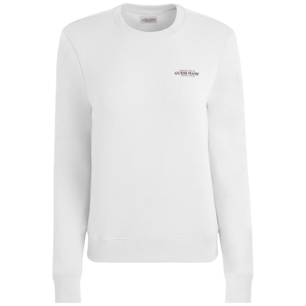 Guess Jeans felpa bianca Mini logo AMERICA SWEAT W4YQ07KC811G011 Felpe Guess Jeans