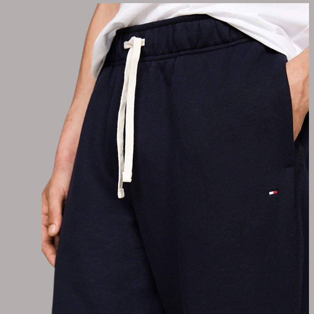 Pantalone tuta jogger Tommy Hilfiger blu con bandierina ricamata
