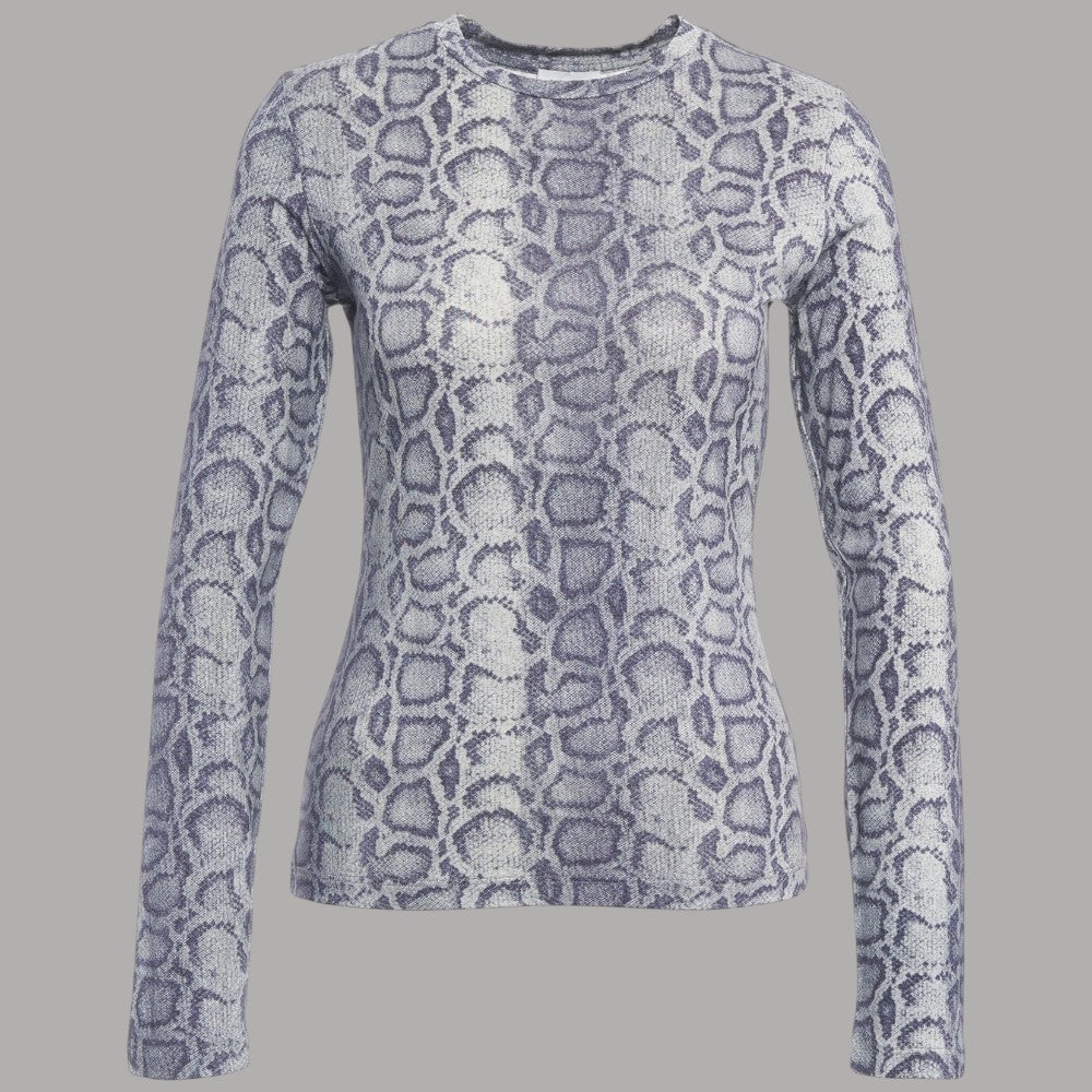 Liu Jo T-shirt manica lunga stampata animalier similpelle in Viola