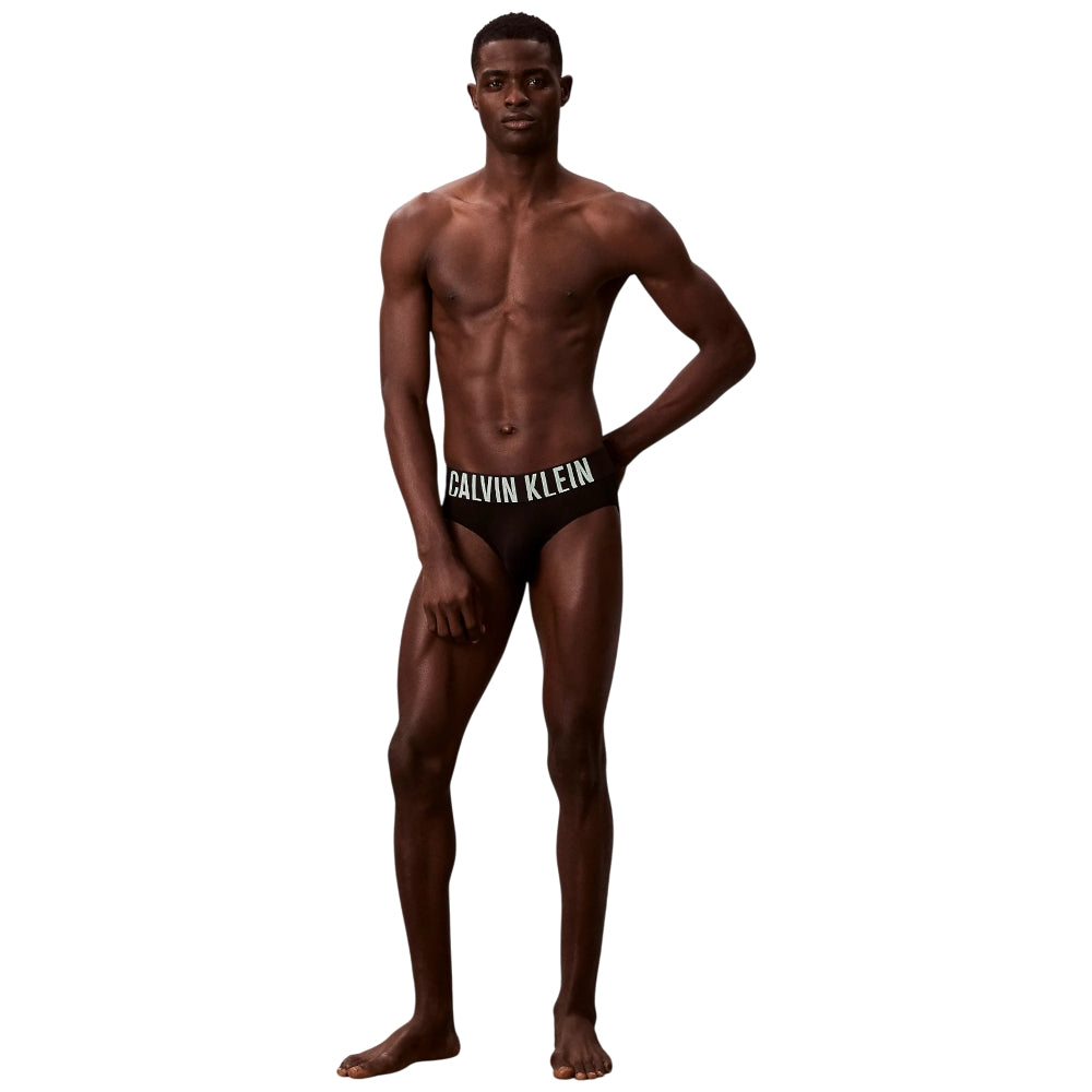 Calvin Klein pack 3 slip neri con fascia alta 000NB3610AZDJ Intimo Calvin Klein