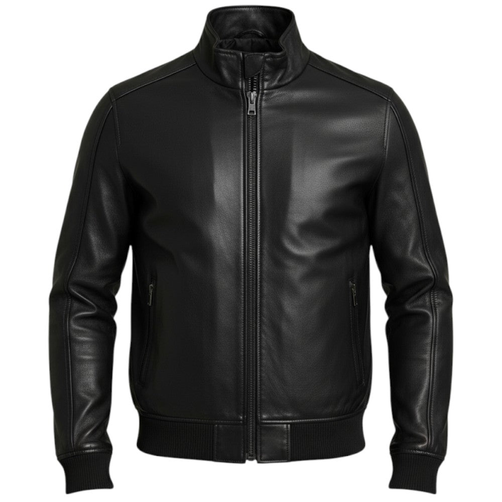 Markup giacca bomber nero in ecopelle MK24005 Giubbini Markup