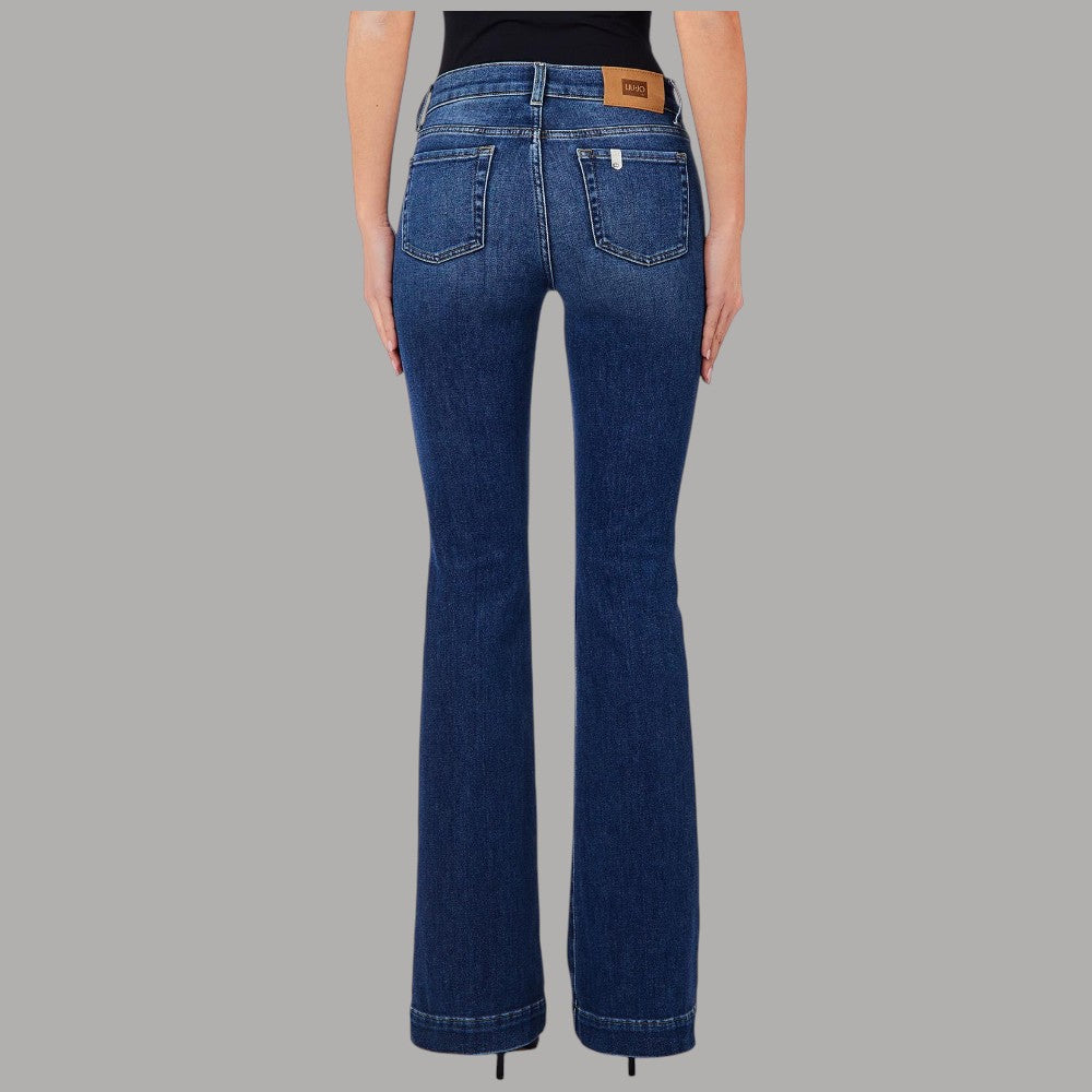 Jeans Liu Jo blu bootcut visti sul retro, con vita alta e tasche posteriori