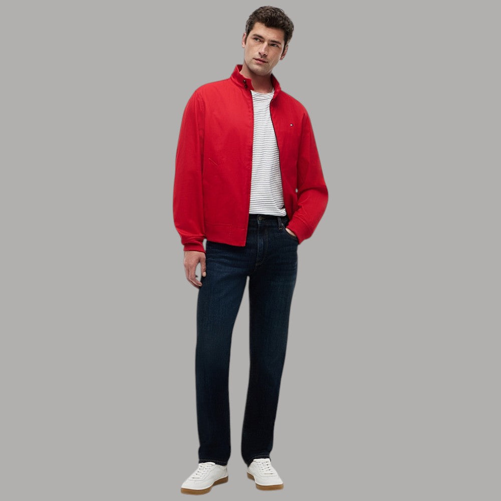 Tommy Hilfiger jeans slim dritti blu scuro con cuciture visibili e dettagli classici