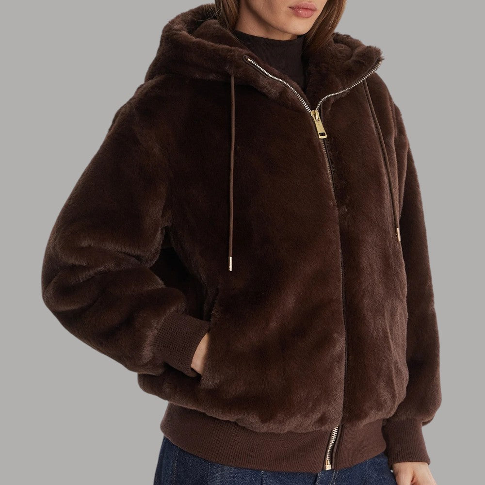 Guess giacca pelliccia marrone Lucrezia W5BL66 W3890 A11R - Prodotti di Classe