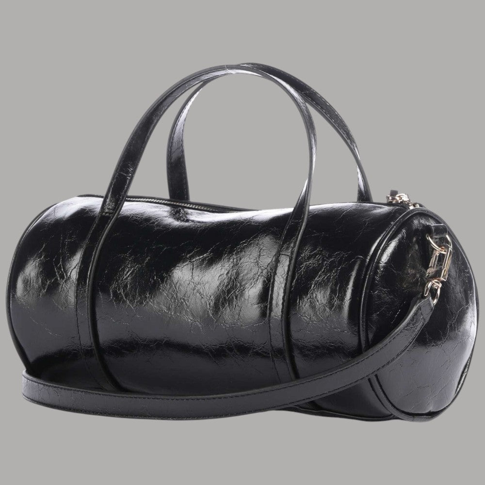 Borsa bauletto Guess nera con logo 4G e dettagli metallici dorati