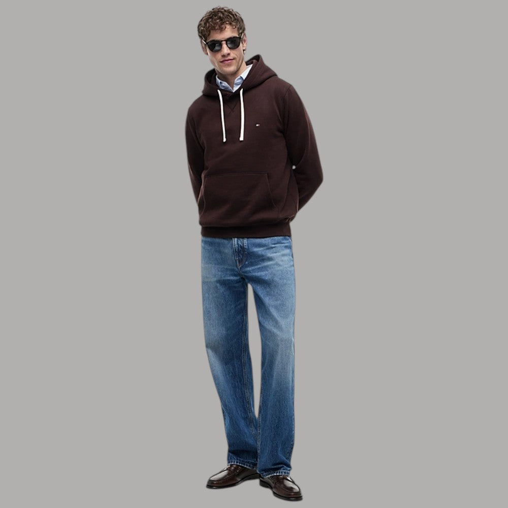 Felpa con cappuccio Tommy Hilfiger con logo piccolo ricamato