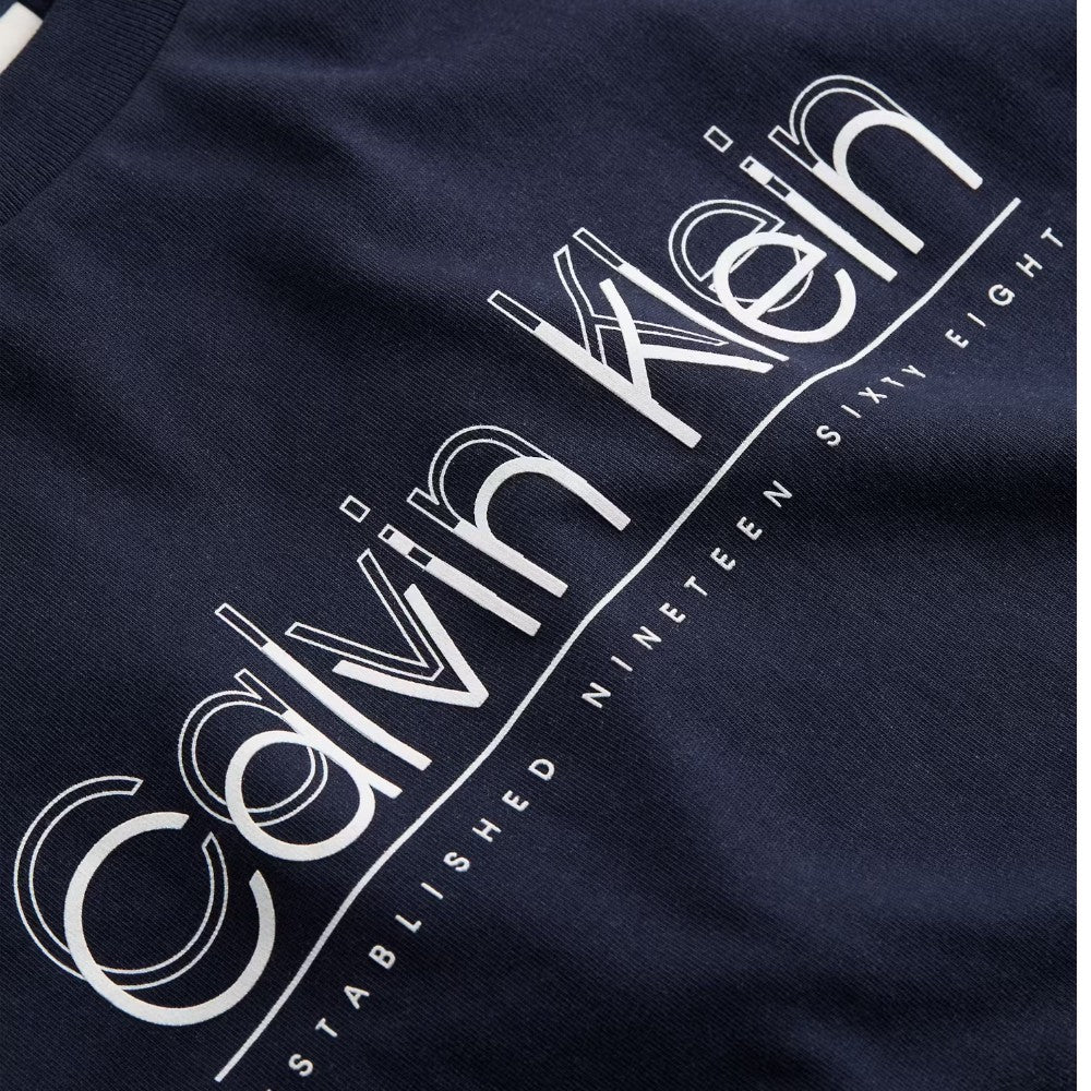 Calvin Klein t-shirt blu doppio logo K10K114149CEF T-shirt Calvin Klein