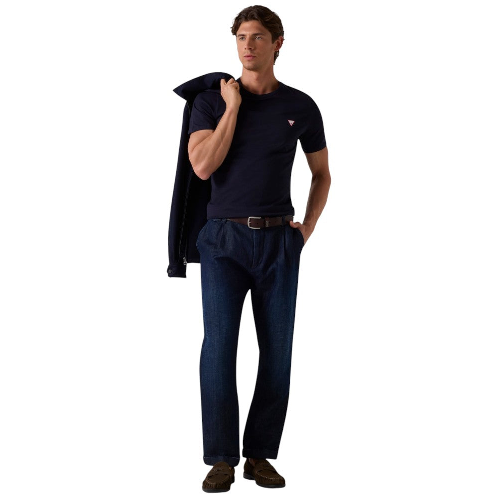 Guess t-shirt blu logo piccolo M2YI36 I3Z14 G7V2 T-shirt Guess