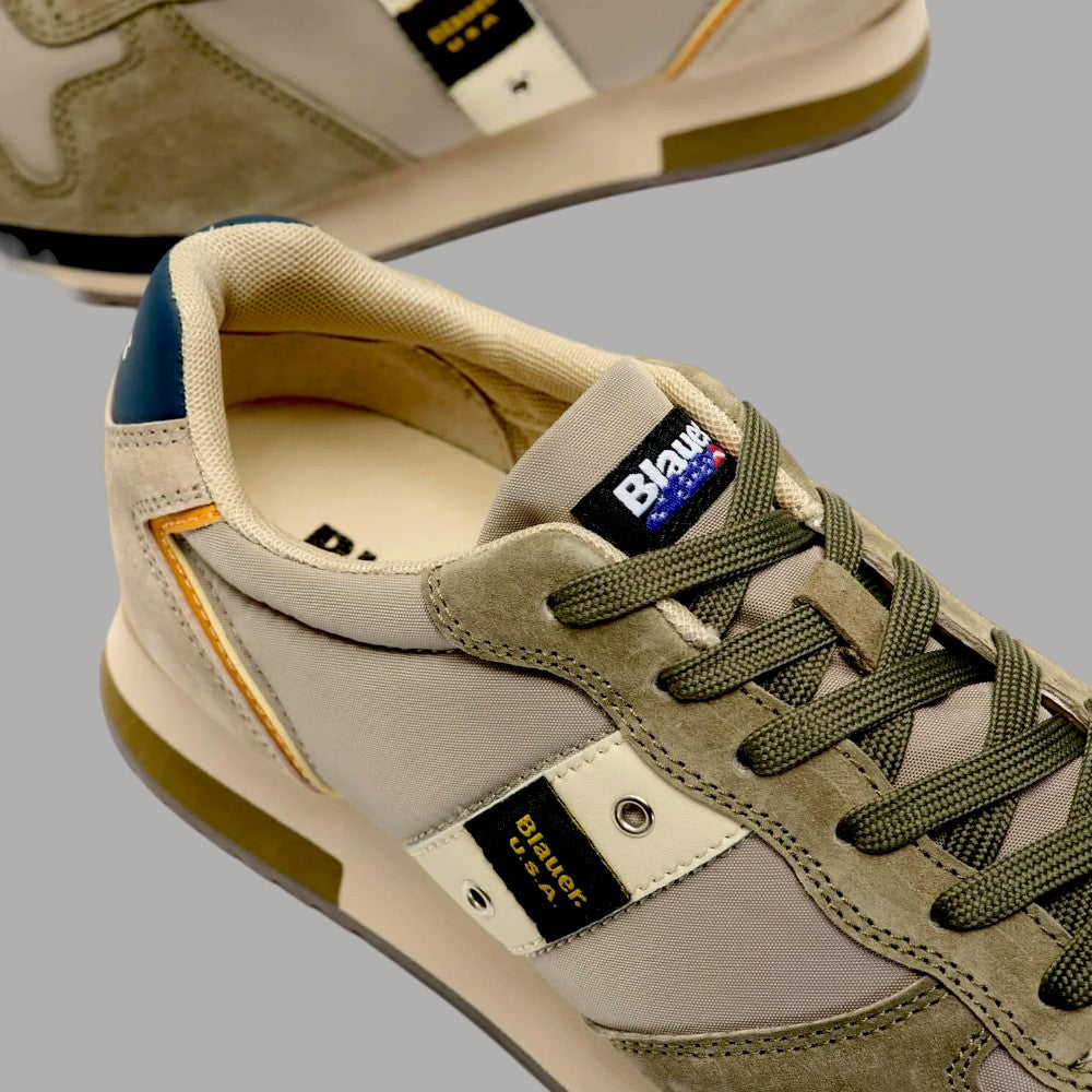 BLAUER sneakers uomo QUEENS01 in nabuk e nylon, comfort leggero - Prodotti di Classe