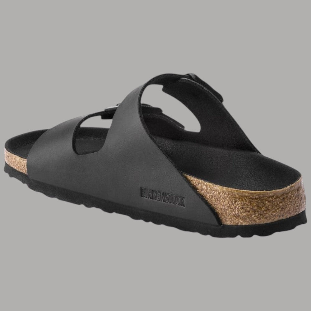 Ciabatte Birkenstock Arizona nere con cinturino posteriore e suola in sughero