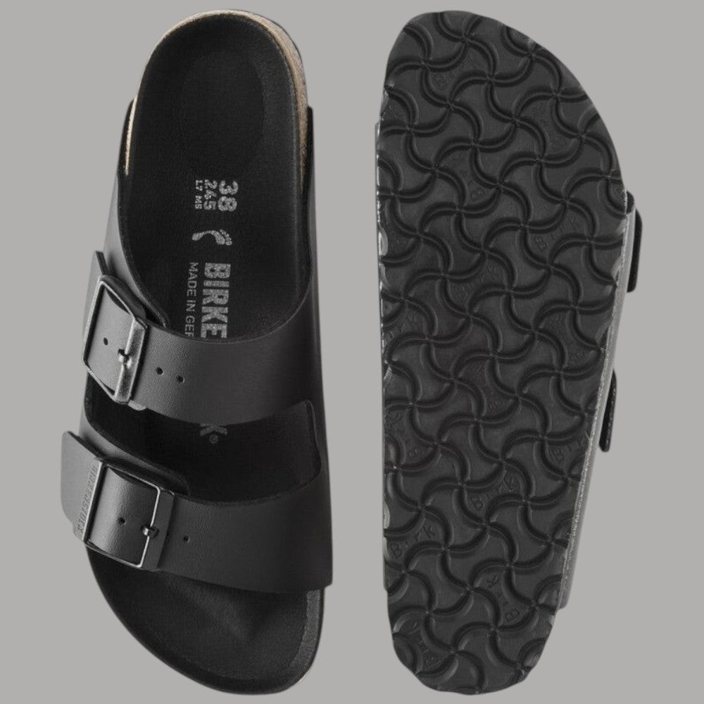 Ciabatte Birkenstock Arizona: vista interna e suola esterna sagomata antiscivolo